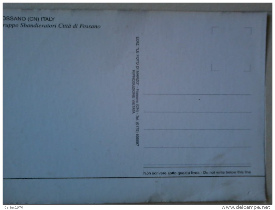 Cart. -  Sbandieratori Della Citta Di Fossano - Cn. - Altri & Non Classificati