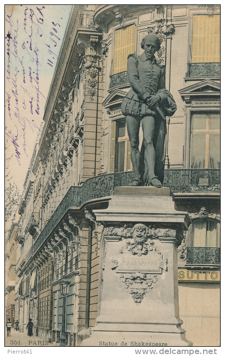 PARIS - Statue De SHAKESPEARE - Statues