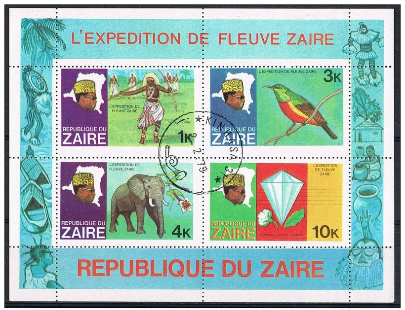 K698 FAUNA VOGELS BIRDS OISEAUX VÖGEL AVES OLIFANT ELEPHANT EXPEDITION ZAIRE 1979 Gebr / Used - Autres & Non Classés