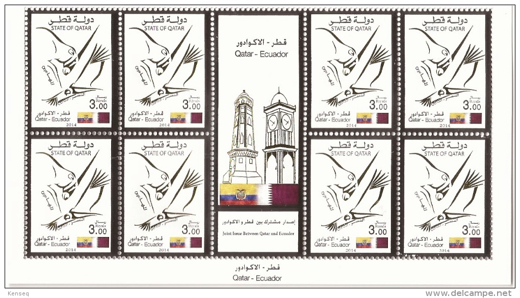 Qatar 2014 Joint Issue With Ecuador Sheetlet MNH - Qatar