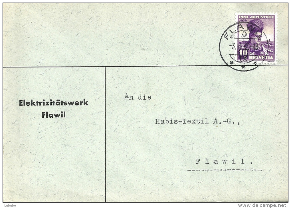 Motiv Brief  "Elektrizitätswerk Flawil"                1940 - Lettres & Documents