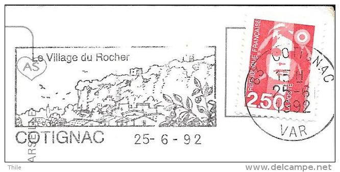 COTIGNAC - Oblitéré Cotignac 1992 - Cotignac