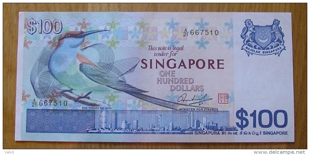 SINGAPORE  100 Dollars 1976 BEE EATER A - UNC BIRD SERIES - Singapore