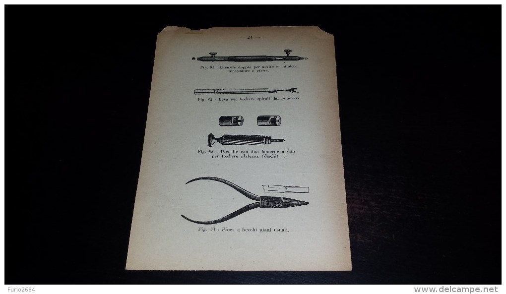 CO-52 TAVOLE ILLUSTRATE DI NOMENCLATURA SVEGLIE E PENDOLE - UTENSILERIE - Other & Unclassified