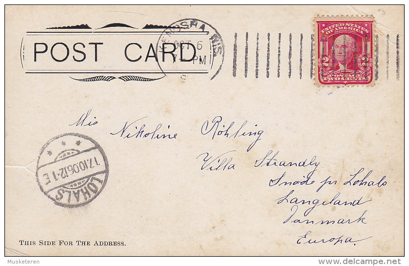 United States PPC Greetings From Kenosha Wis, - Grüsse Aus Kenosha Jacobs Island KENOSHA 1906 (2 Scans) - Kenosha