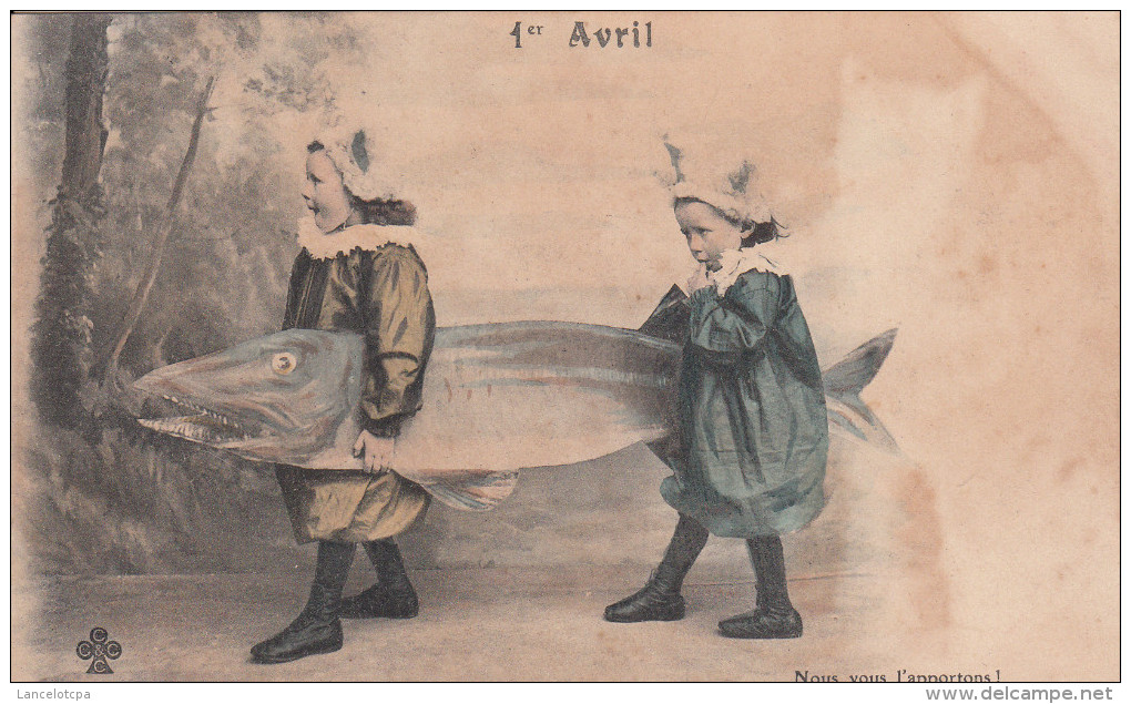 POISSON D´AVRIL 1900 / LES ENFANTS ET LE BROCHET - 1er Avril - Poisson D'avril