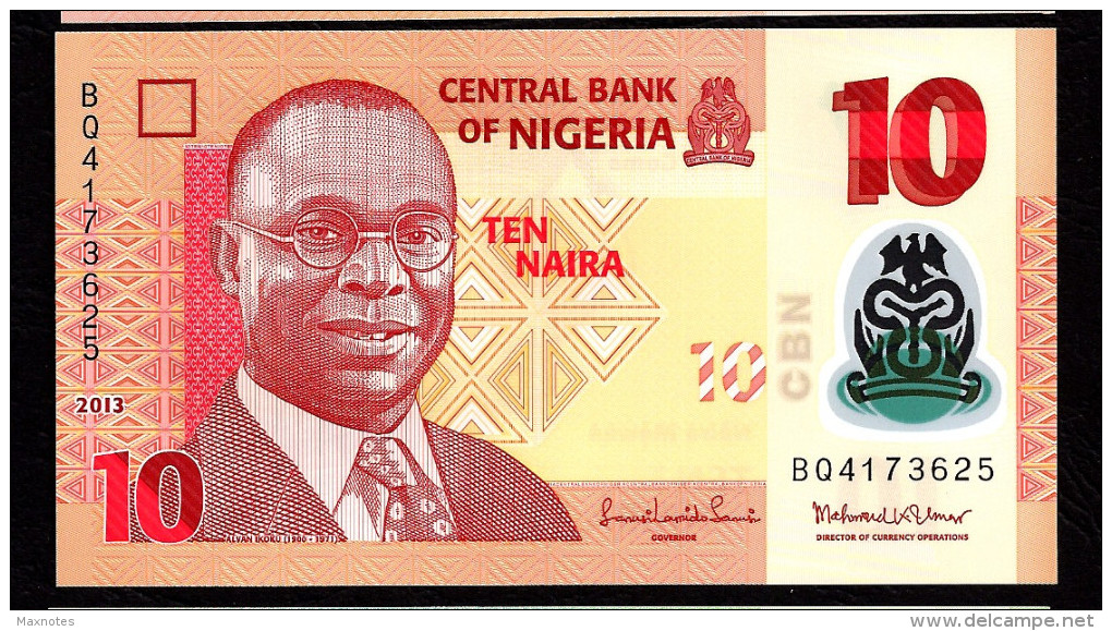 NIGERIA  :  10 Naira 2013  - POLYMER - UNC - Nigeria