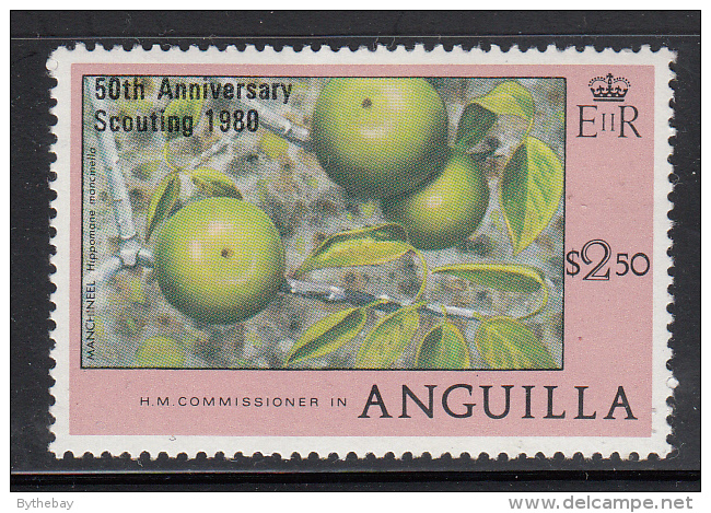 Anguilla MNH Scott #388 $2.50 Manchineel Overprinted '50th Anniversary Scouting 1980' - Anguilla (1968-...)