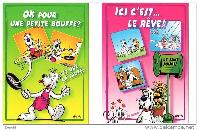 Lot De 2 CP "Gai Luron" Illustrées Par Gotlib - Gotlib