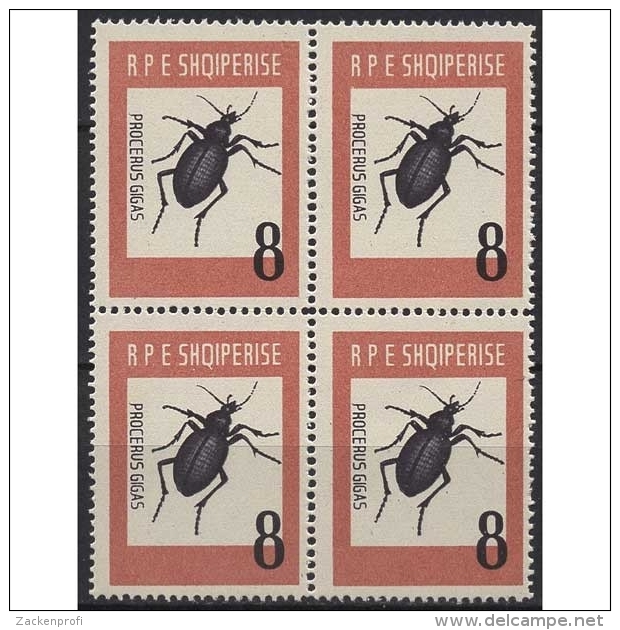 Albanien 1963 Tiere Insekten Riesen-Laubkäfer 737 4er-Block Postfrisch - Albanien