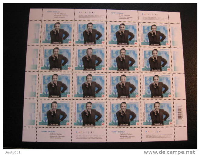 F12-67  SC# 2557   Feuille De 16, Tommy Douglas, Sheet Of 16;   2012 - Feuilles Complètes Et Multiples