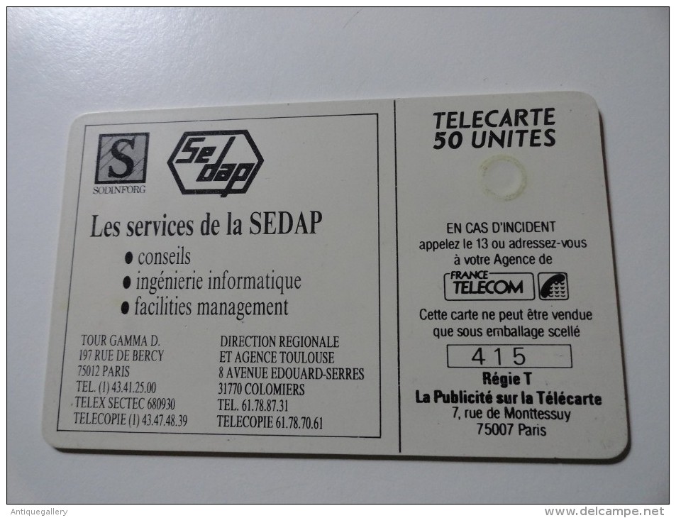 RARE : SEDAP CONSEIL EN INFORMATIQUE USED CARD ISSUE 1000Exp. - Privat