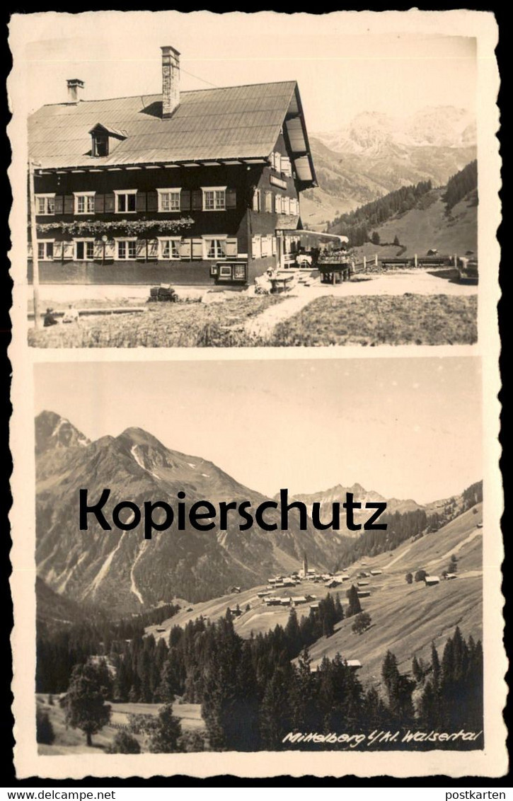 ALTE POSTKARTE MITTELBERG GASTHOF ALTE KRONE KLEINES WALSERTAL DAS KLEINWALSERTAL HOTELSTEMPEL Ansichtskarte AK - Kleinwalsertal