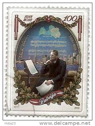 Latvia 2012 Composers - Centenary Of Latvian Republic 1 Lats - Big Value Used ( 0 ) - Letland