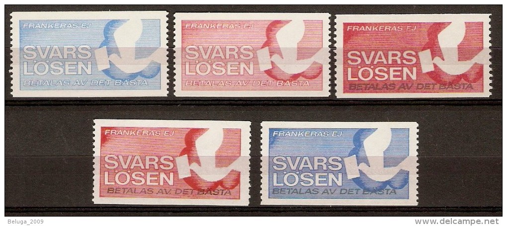 Sweden 5 Svars Losen Reply Stamps - Other & Unclassified