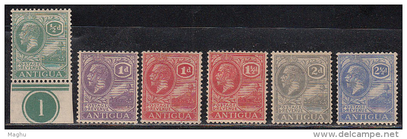 6v Antigua, 1c MNH Others MH, KG V Series, 1921 - 1858-1960 Colonia Britannica