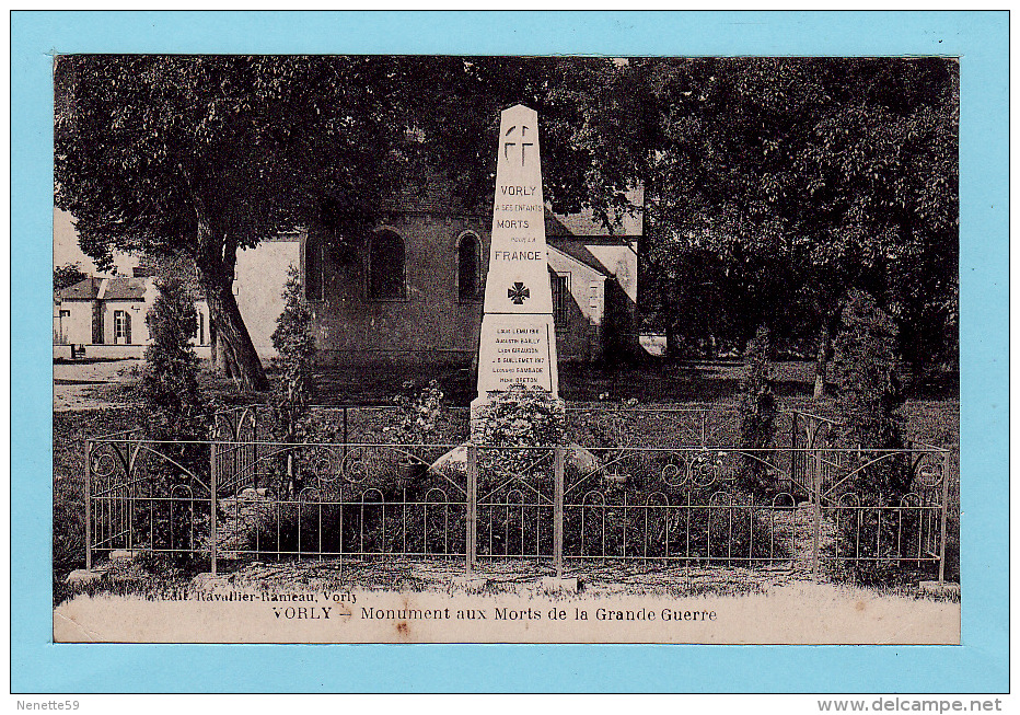 18 VORLY - MONUMENT Aux MORTS De La Grande Guerre - Andere & Zonder Classificatie