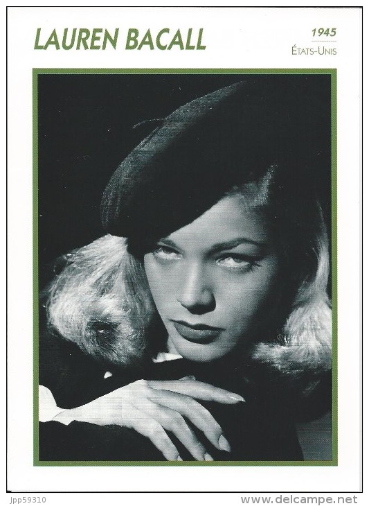 Lauren BACALL - Fiche Photo KOBALL COLLECTION * - Otros