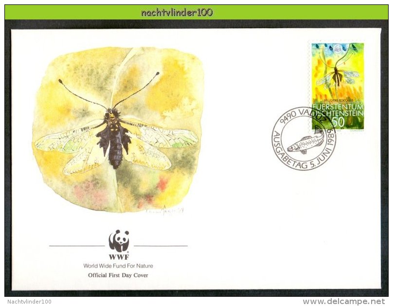 Nbj083fbi WWF FAUNA INSEKTEN LIBEL DRAGONFLY INSECTS LIECHTENSTEIN 1989 FDC - FDC