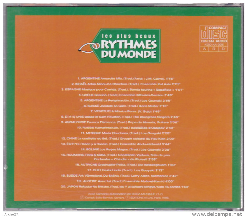 CD - Les Plus Beaux Rythmes Du Monde - Musiques Du Monde