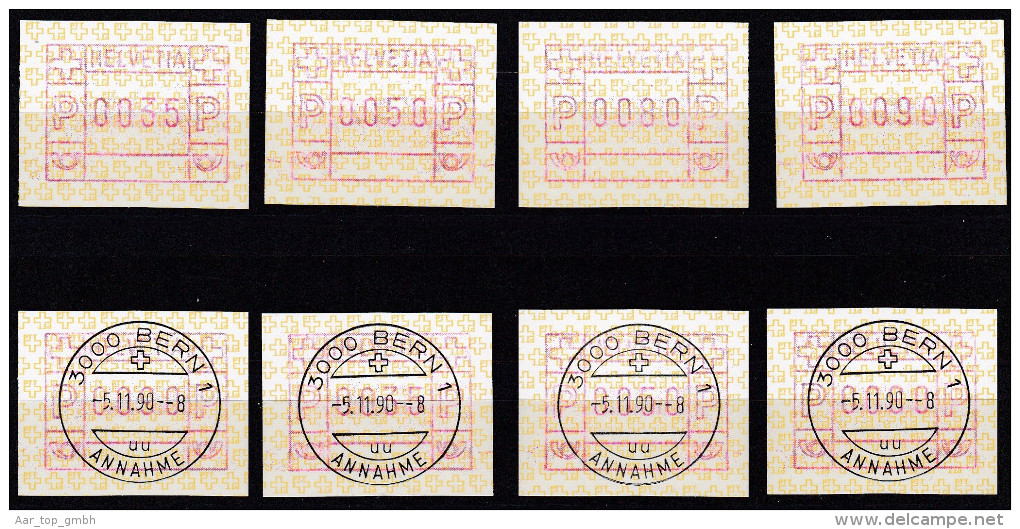 Schweiz Automatenmarken 1990-11-05 Bern1 Komplette Gestempelter Und Postfrischer Satz - Automatic Stamps