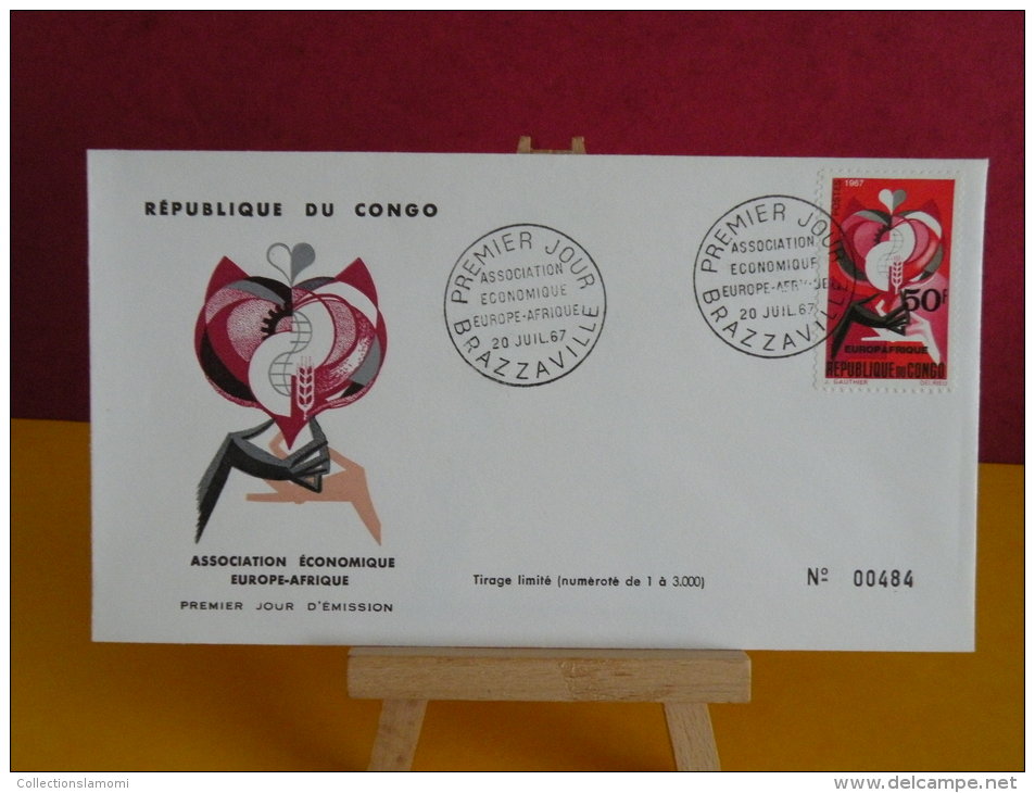 FDC- Europe / Afrique - Brazzaville - 20.7.1967 - 1er Jour, République Du Congo - FDC