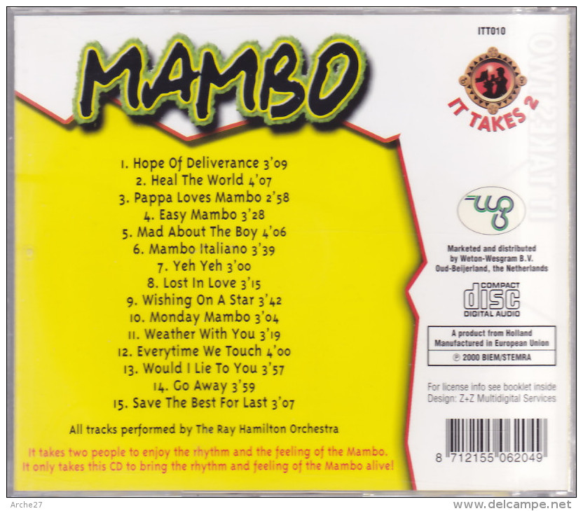 CD - MAMBO - It Takes Two - Dance, Techno & House