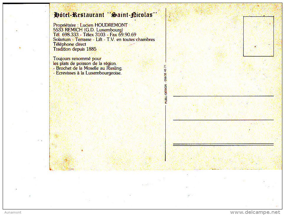 Luxemburgo--Remich--Hotel-Restaurnt-""-Saint Nicolas"" - Remich