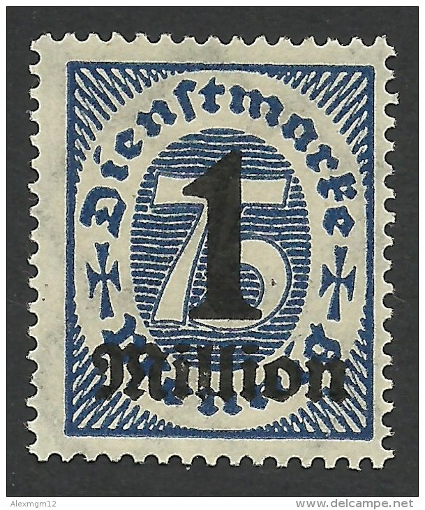 Germany, 1 Mm. On 75 Pf. 1923, Sc # O37, Mi # 96, MH - Officials