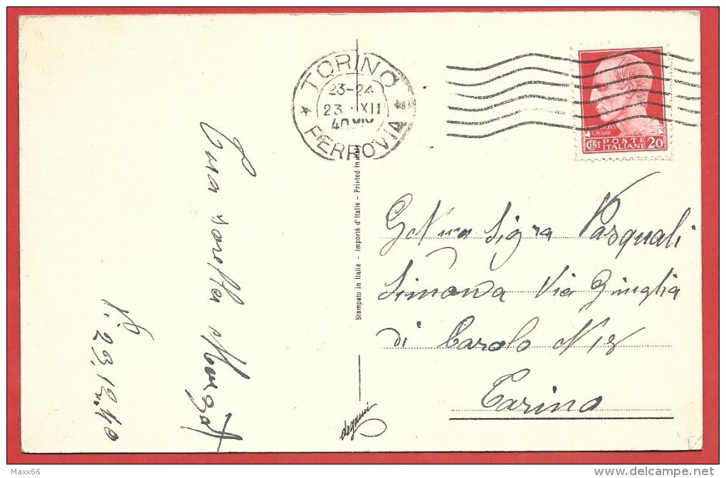 CARTOLINA VG ITALIA - BUON NATALE - Angioletti Che Suonano Campane - Campanile - 9 X 14 - ANNULLO 1940 TORINO - Other & Unclassified