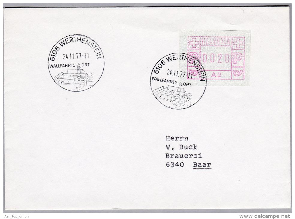 Schweiz Automatenmarken 1977-11-24 Werthenstein Brief Nach Baar - Automatic Stamps