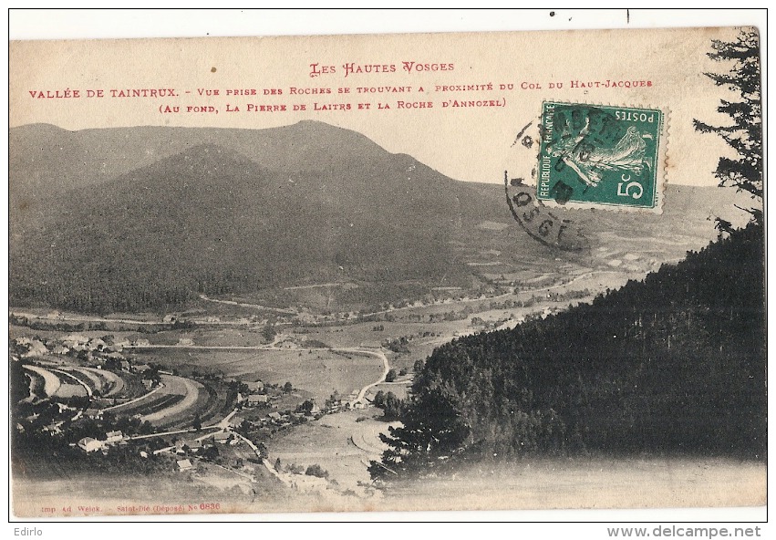 Vallée De Taintrux - Vue Prise Des Roches Se Trouvant à Proximité Du Col Du Haut-Jacques  écrite TTB - Autres & Non Classés