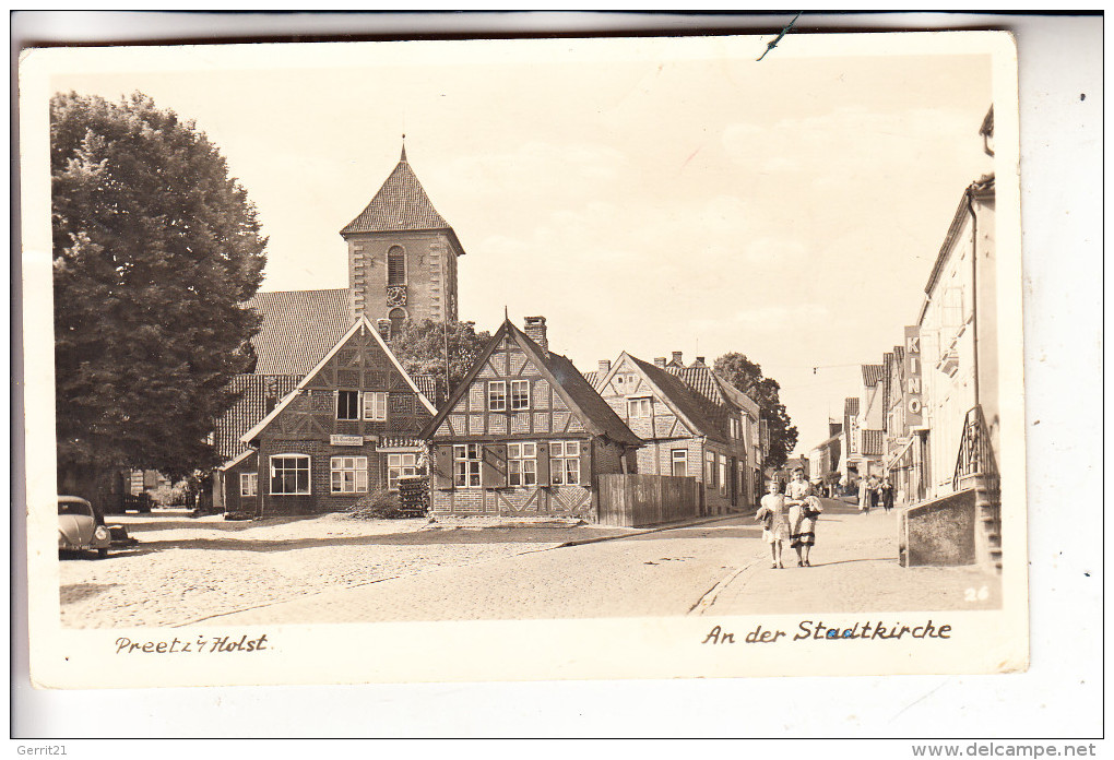 2308 PREETZ, An Der Stadtkirche, Rücks. Kl. Klebereste - Preetz