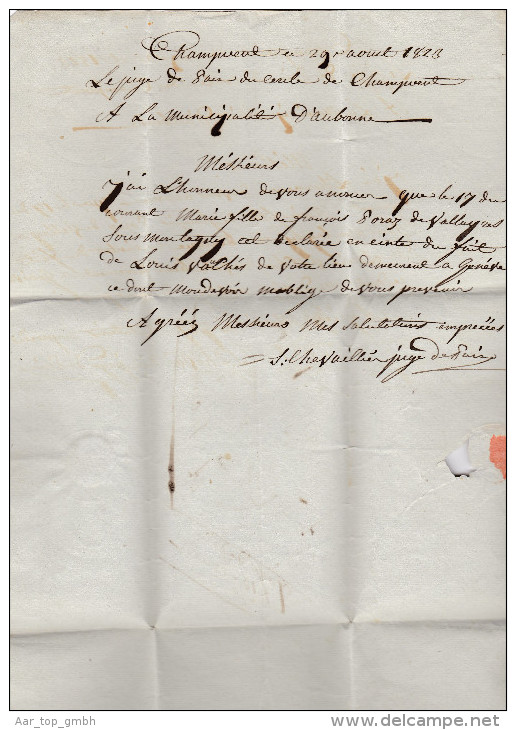 Heimat VD YVERDON 1823-08-29 Langstempel Auf Vorphila Nach Aubonne - ...-1845 Vorphilatelie