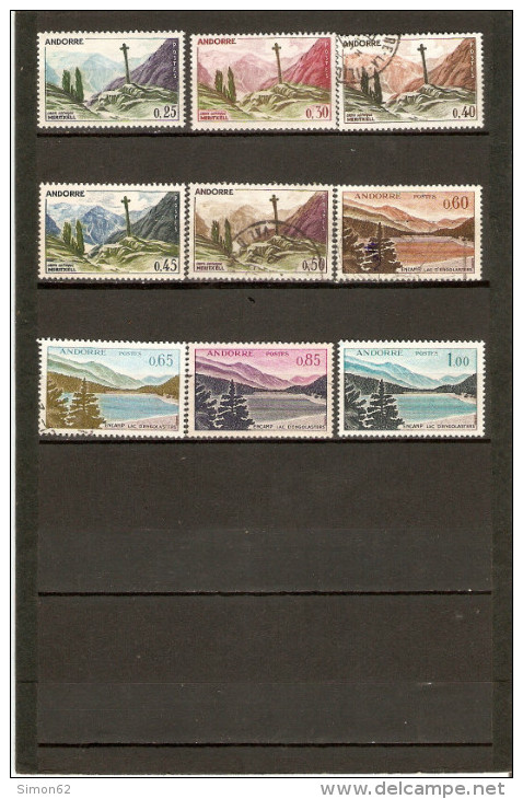 ANDORRE LOT  N°158/164 NEUFS SANS GOMME ET OBLITERES DE 1961 Valeur Yvert 63¤ - Neufs