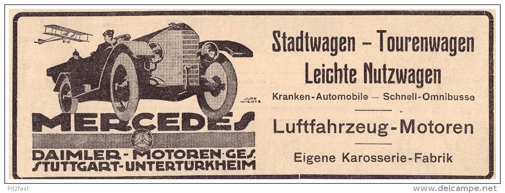 Original Werbung - 1916 - Mercedes , Daimler In Stuttgart - Untertürkheim , Karosserie , Automobile !!! - KFZ