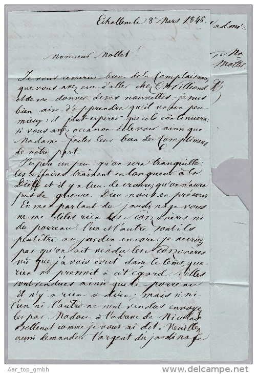 Heimat VD ECHALLENS 1846-03-08 Vorphila Brief Nach Estavayer - ...-1845 Prephilately