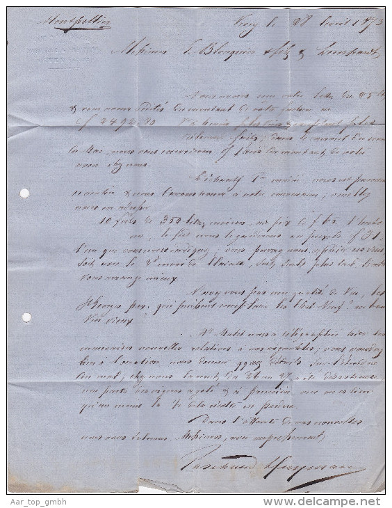 Heimat VD VEVEY 1873-04-28 Brief Nach Montpellier F Mit 30Rp. Sitzende - Lettres & Documents