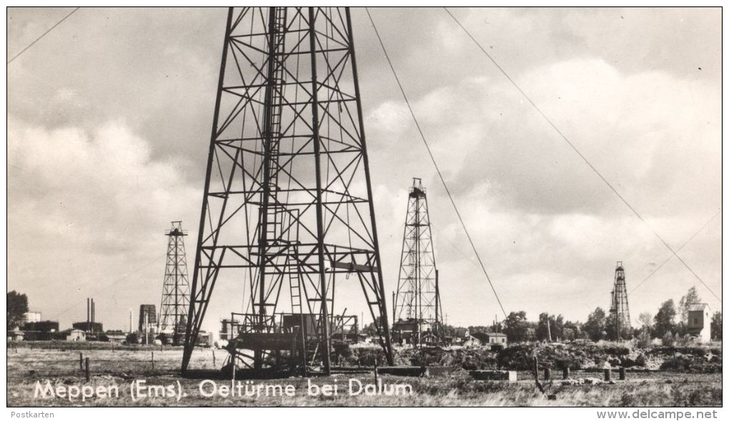 ÄLTERE POSTKARTE MEPPEN OELTÜRME BEI DALUM Ölturm Öl Ölförderung Oil Production Pétrole Ansichtskarte AK Cpa Postcard - Meppen