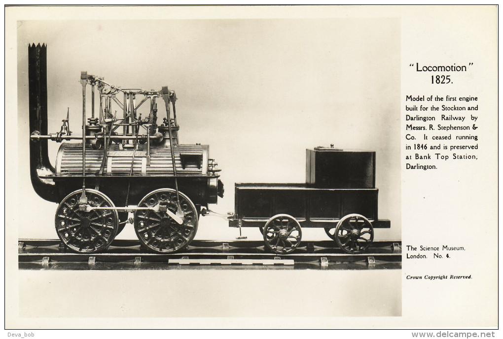 Railway Photo Card Stockton & Darlington Locomotion Science Museum Model Loco - Museum