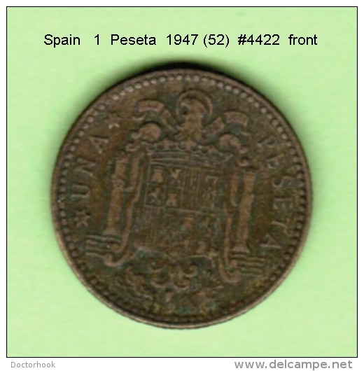 SPAIN  1  PESETA   1947 (52)  (KM # 775) - 1 Peseta