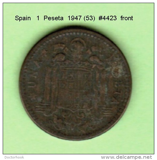 SPAIN  1  PESETA   1947 (53)  (KM # 775) - 1 Peseta