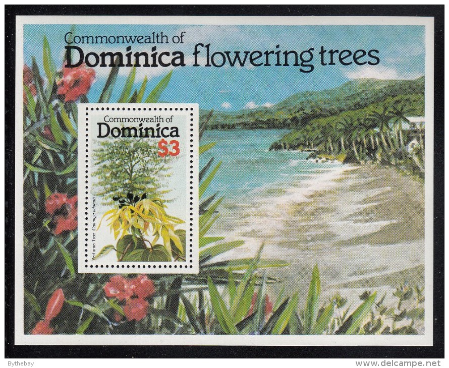 Dominica MNH Scott #639 Souvenir Sheet $3 Perfume Tree - Flowering Trees - Dominica (1978-...)