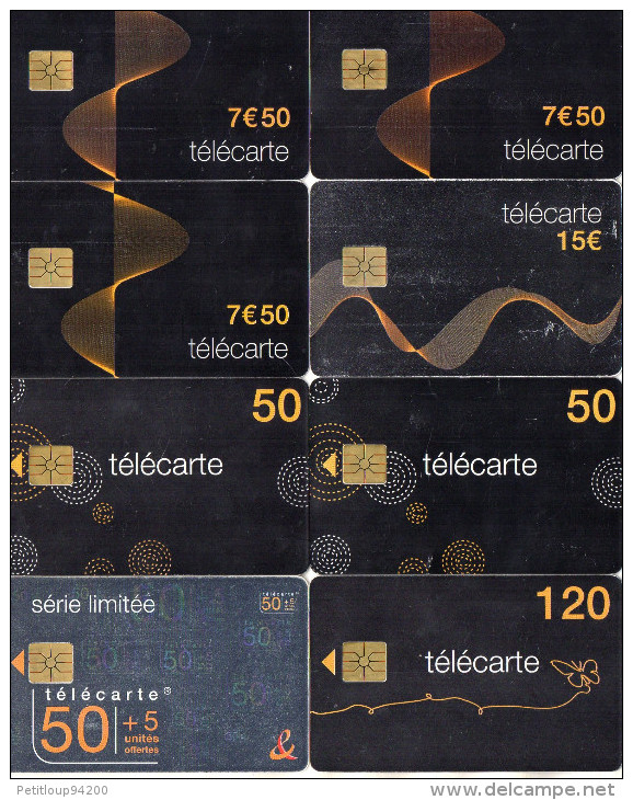 TELECARTES ORANGE 7,50e/7,50e/7,50e/15e/50/50/50+5/120   (lot De 8) - 2010