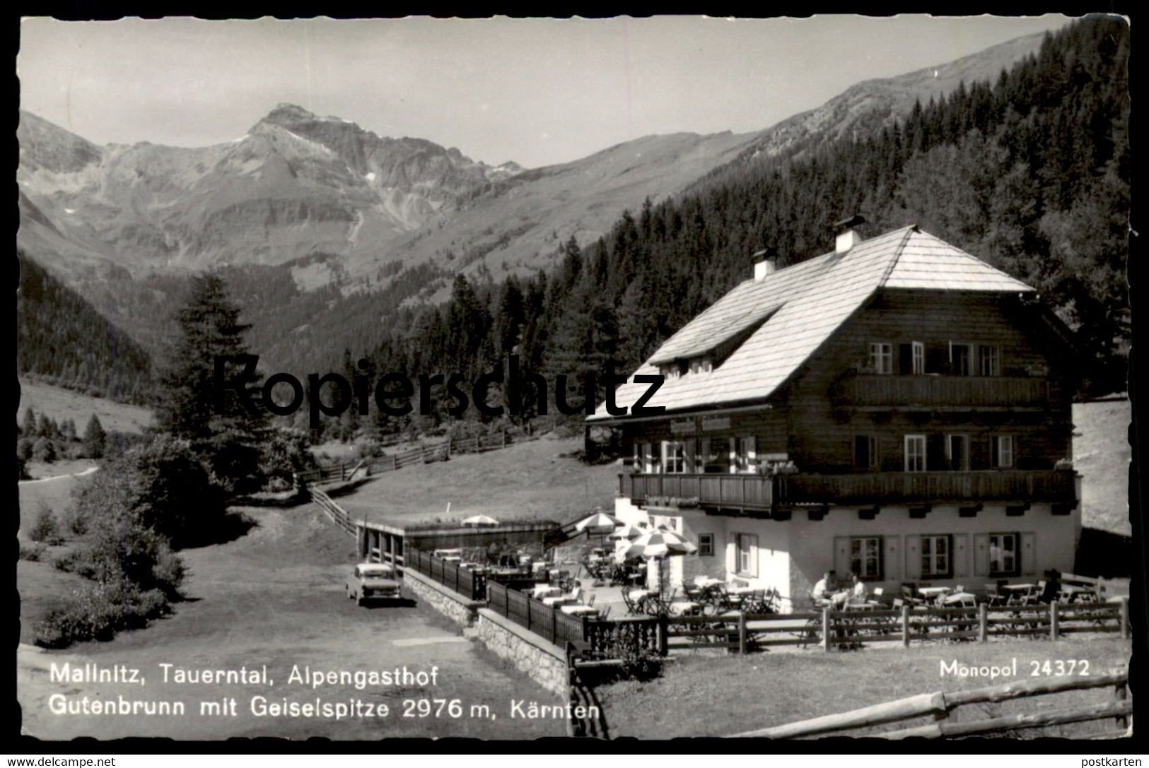 ÄLTERE POSTKARTE MALLNITZ TAUERNTAL ALPENGASTHOF GUTENBRUNN MIT GEISELSPITZE KÄRNTEN Pkw Car Opel ? Austria Cpa Postcard - Mallnitz