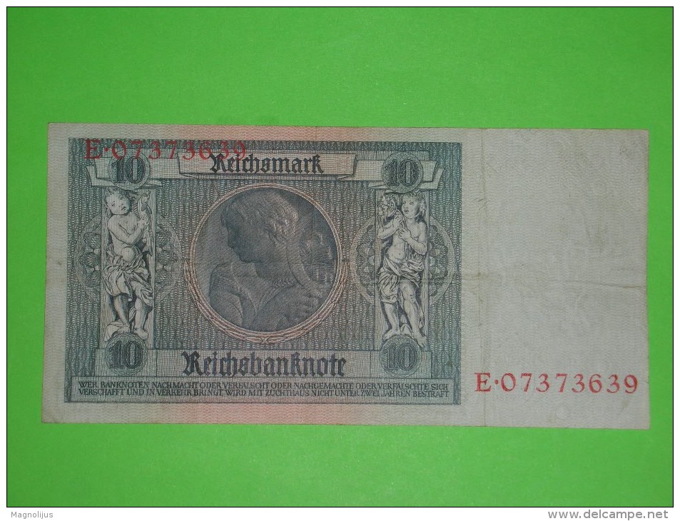 Germany,10 Reichsmark,Weimar Republic,banknote,paper Money,bill,geld,vintage - 10 Mark