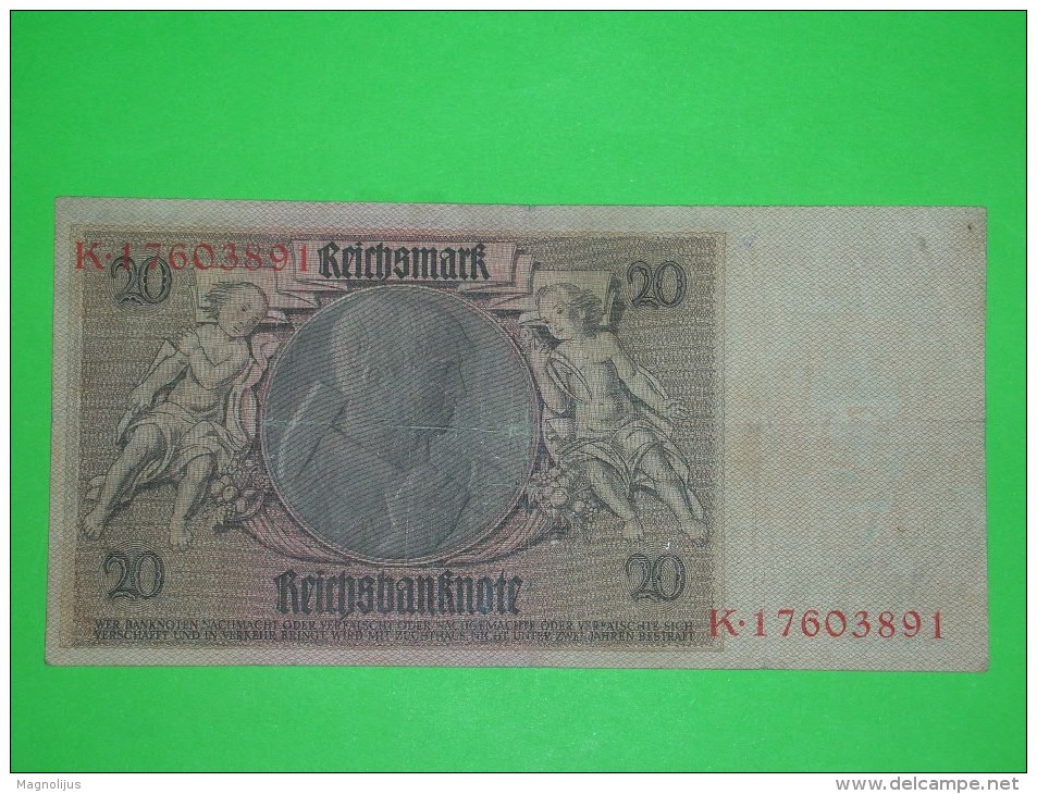 Germany,20 Reichsmark,Weimar Republic,banknote,paper Money,bill,geld,vintage - 10 Mark