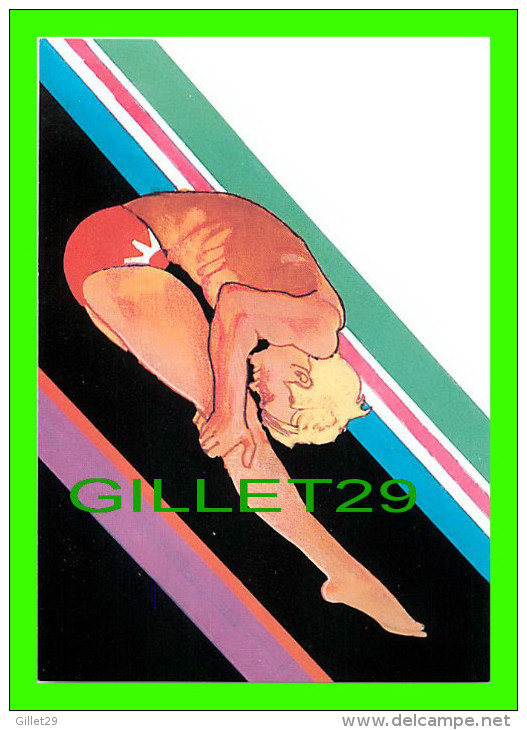 PLONGEON - BY ROBERT PEAK - MEN'S DIVING STAMP, 1984 SUMMER OLYMPICS - - Plongeon