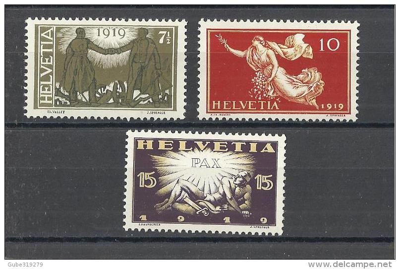 SWITZERLAND 1919 - SET OF 3 STAMPS "1919 PEACE TREATY" "TRAITÉ DE LA PAIX" MNH PERFECT CONDITIONS - Nuevos