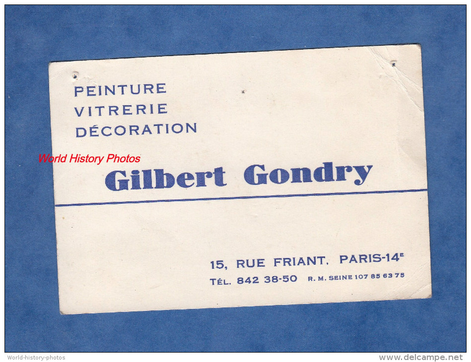 Carte Ancienne - PARIS 14e - Gilbert GONDRY - Peinture Vitrerie Décoration - 15 Rue Friant - Distrito: 14